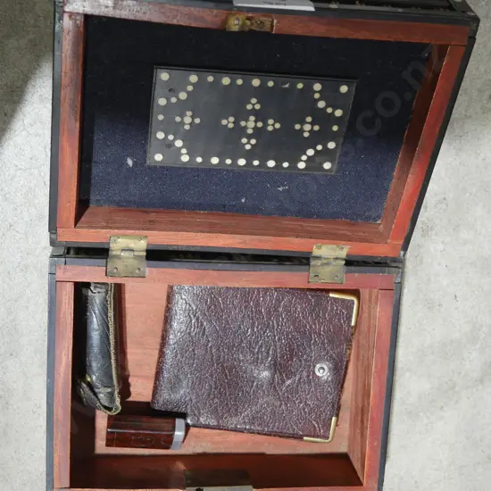 Porcupine quills box and contents