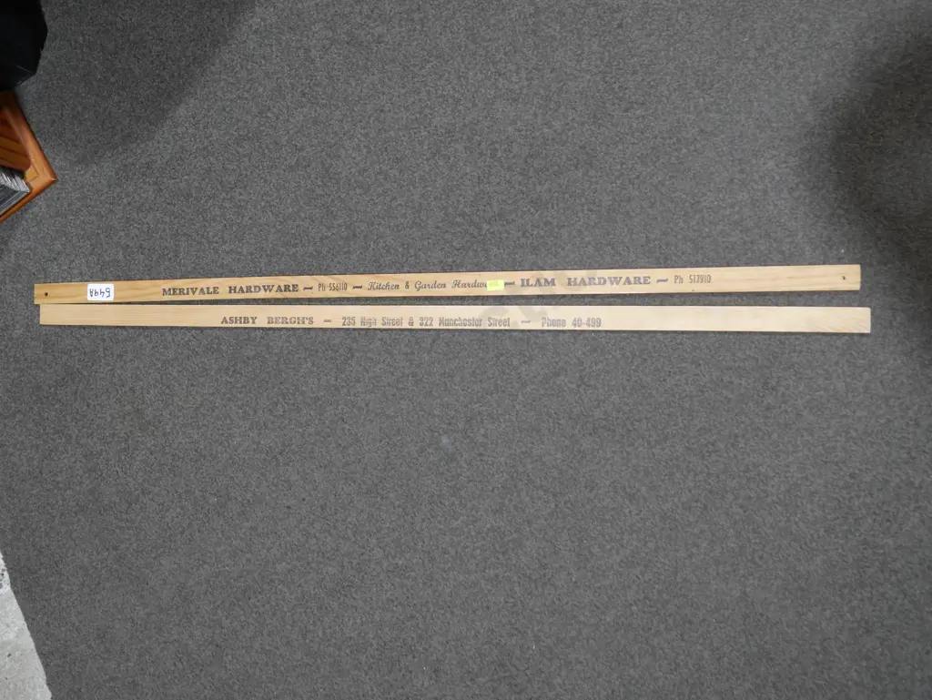 2 wooden advertising rulers Image 1++