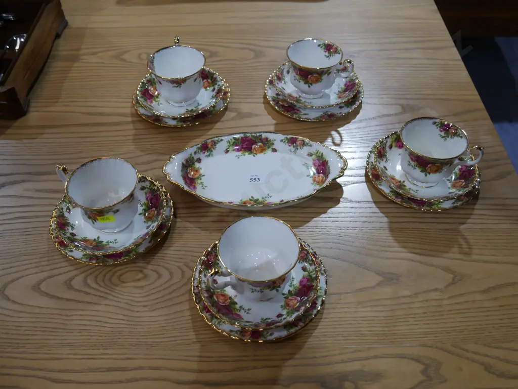 Royal Albert Old Country Roses trios and cake plate Image 1++