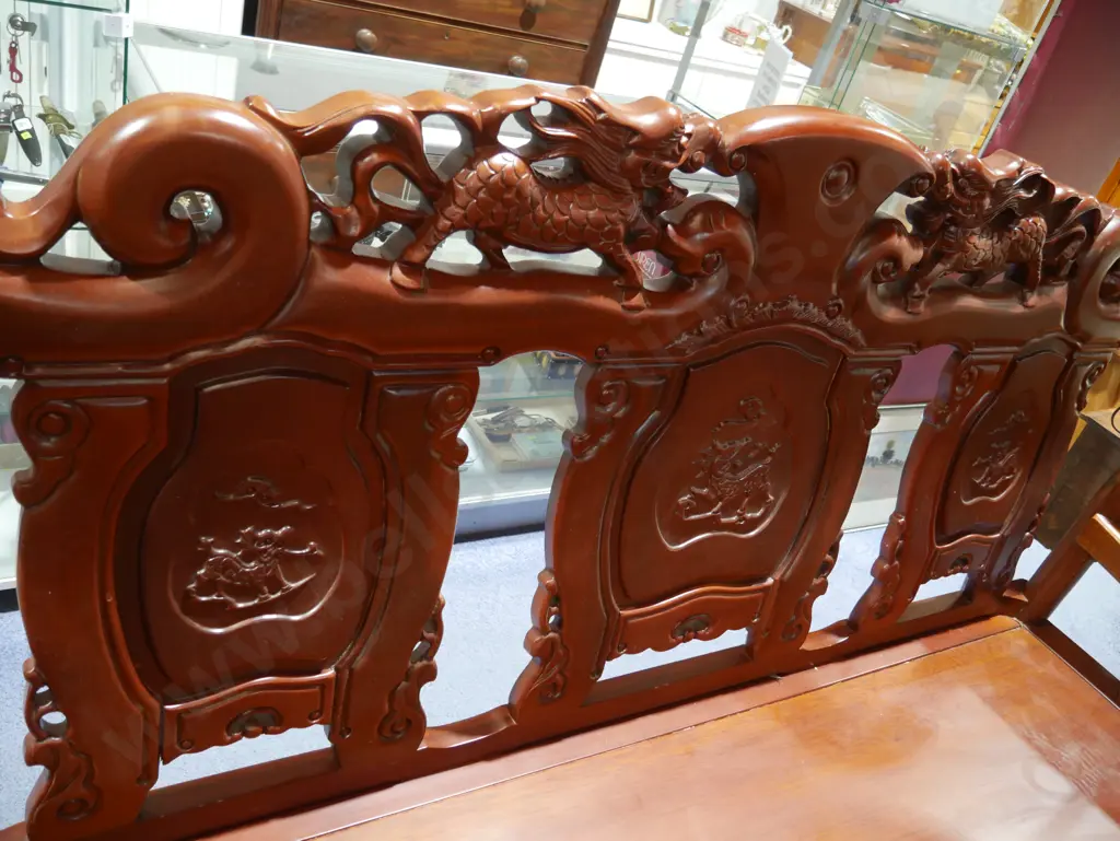 Oriental 5 piece carved lounge suite Image 1++