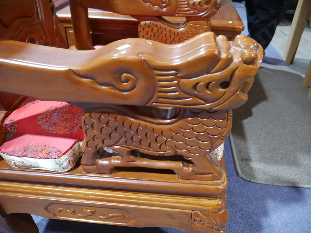 Oriental 5 piece carved lounge suite Image 1++