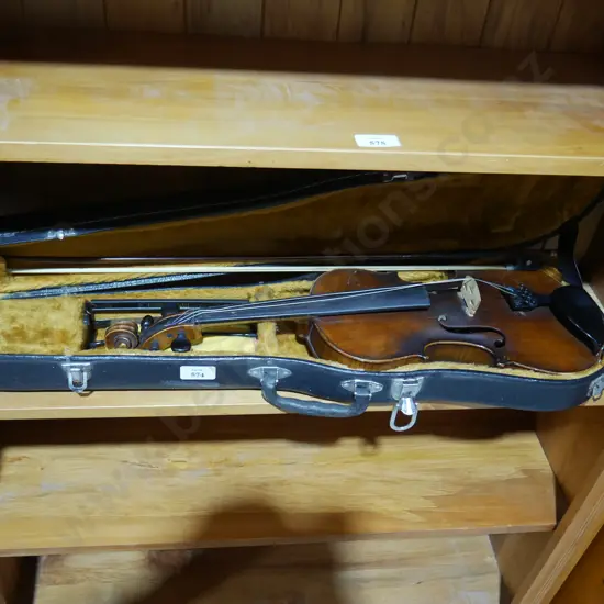 Cased violin