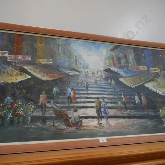 Street scene oil painting