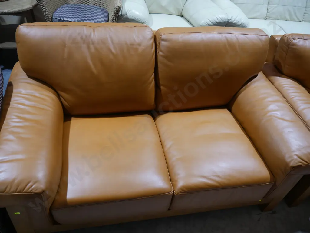 Quality leather three seater two seater couches and one chair Image 1++
