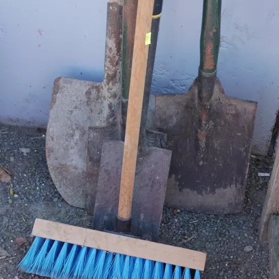 Shovels and broom