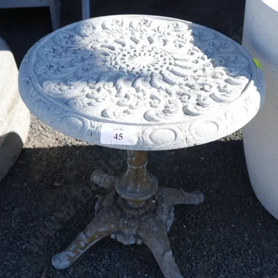 Small outdoor metal table