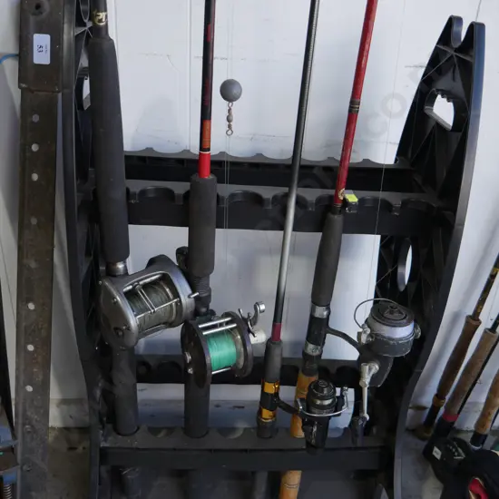 Fishing rod holder and fishing rods