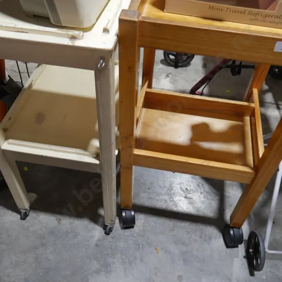 2 tier wooden trolleys