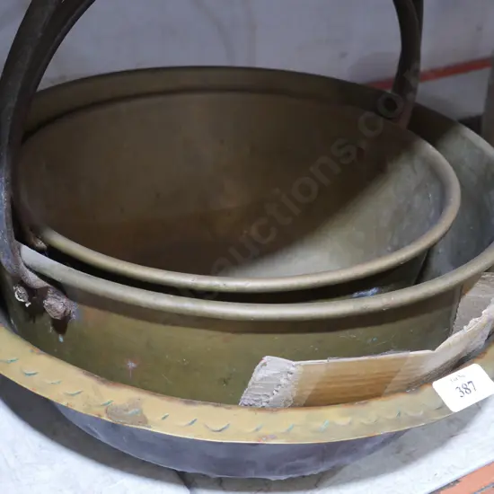 Brass preserving pans etc