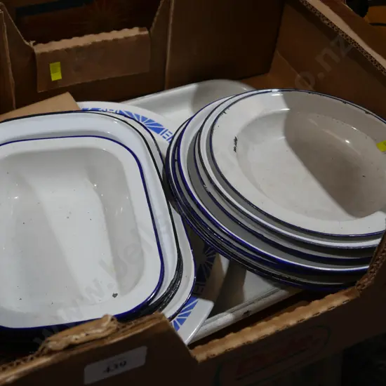 Enamel dishes etc