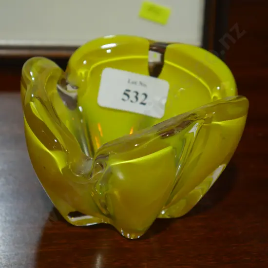 Yellow glass dish