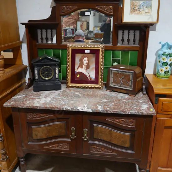 Marble top wash stand