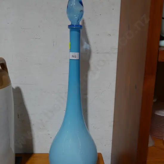 Blue glass genie bottle