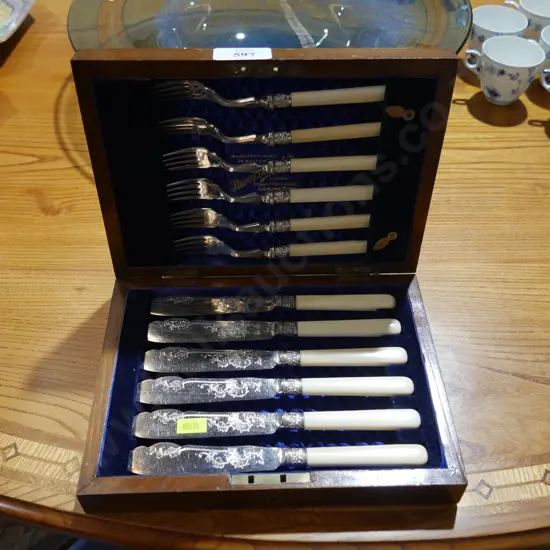 Cased fish knives and forks