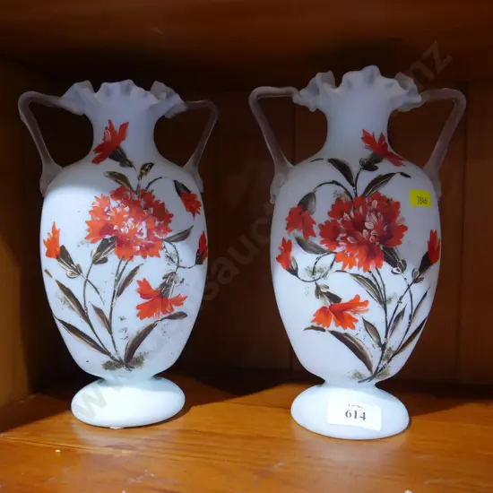 Pair Victorian glass vases