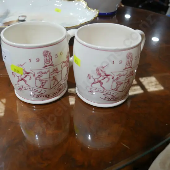 Pair Crown Lynn mugs