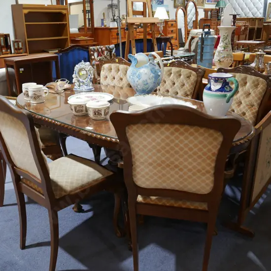 Walnut table and 6 chairs