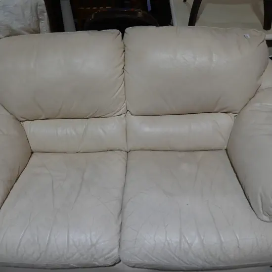 Cream leather couch