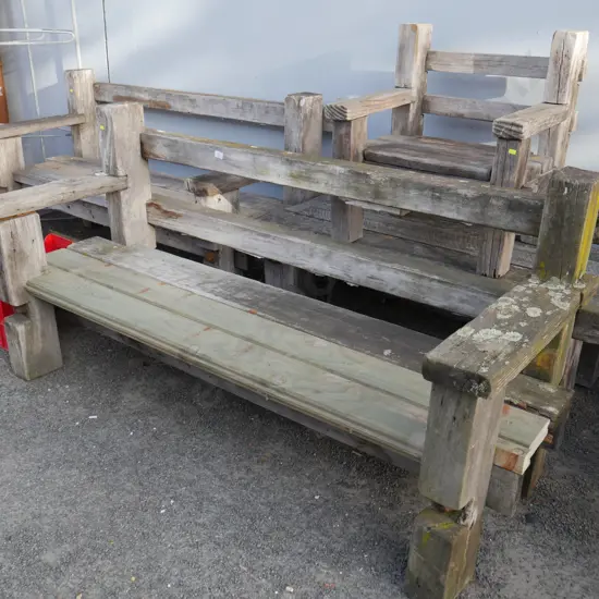 Solid wood outdoor bench seats