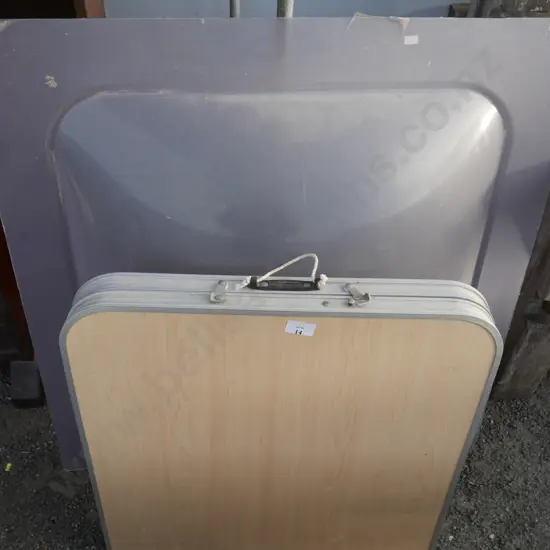 Folding table and shower dome