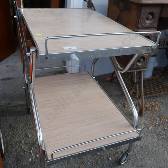 Chrome and Formica tea trolley