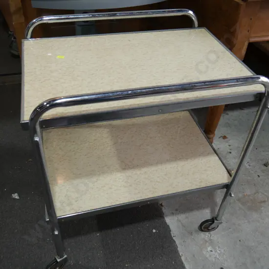 Chrome and Formica tea trolley
