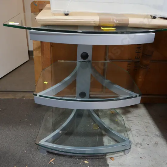 Glass tv 3 tier stand