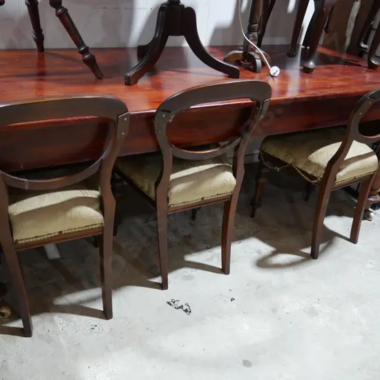 Long drop end dining table and 3 chairs