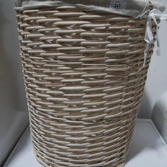 Cane laundry basket