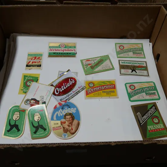 Assorted beer labels