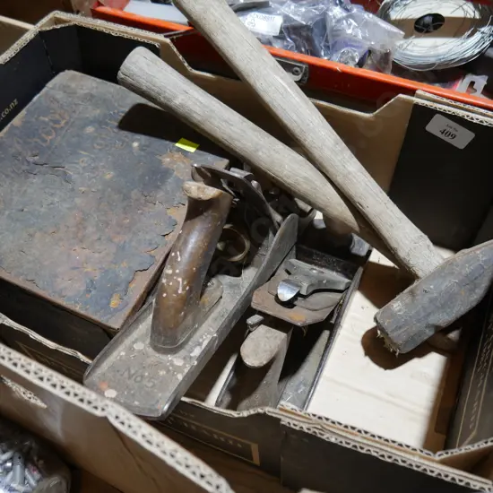 Wood planes, hammers etc