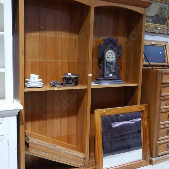 Double solid wood bookcase