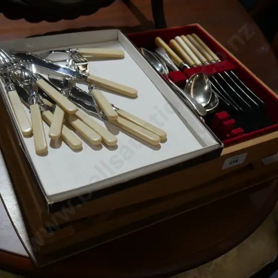 Bone handled cutlery etc