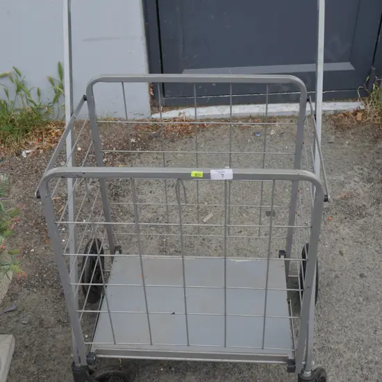 Folding metal trolley