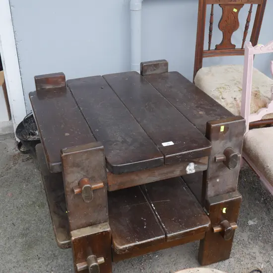 2 wooden coffee tables