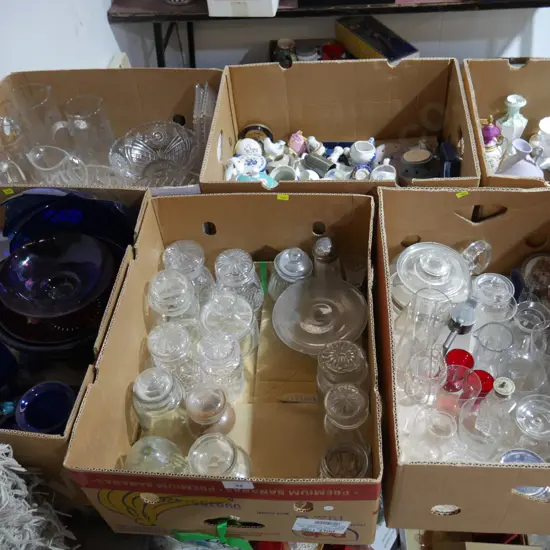 3 boxes of glassware