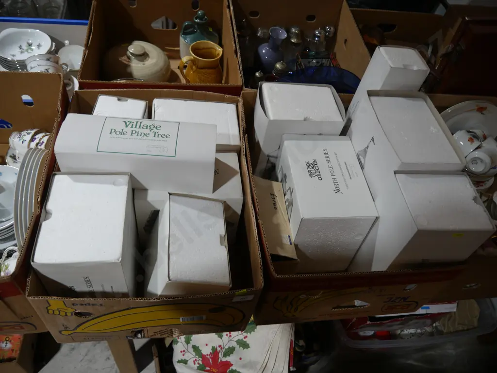 Two boxes of heritage village collection ornaments Image 1++