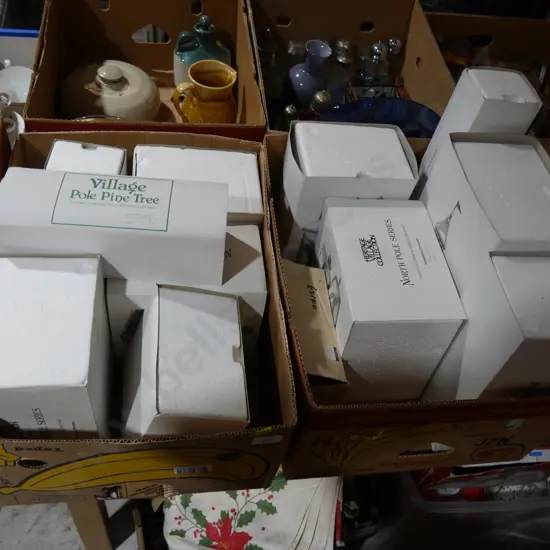 Two boxes of heritage village collection ornaments