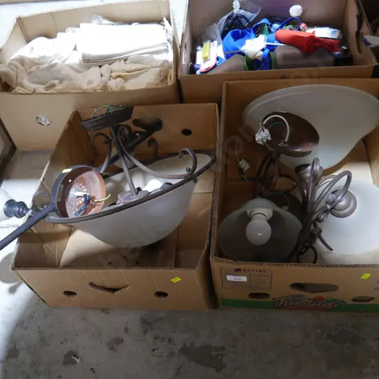 Two boxes of light fittings