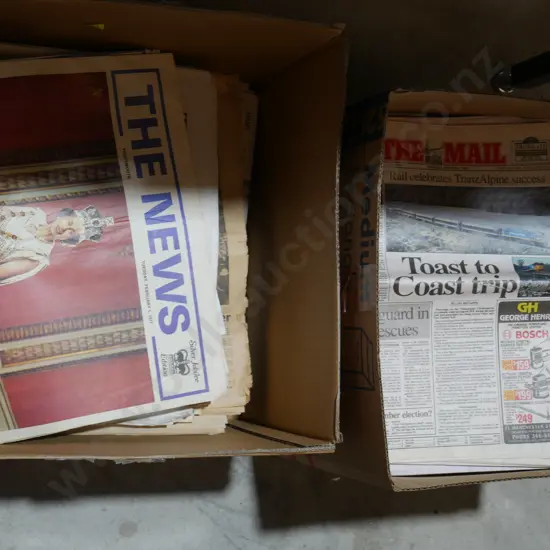 2 boxes of newspapers