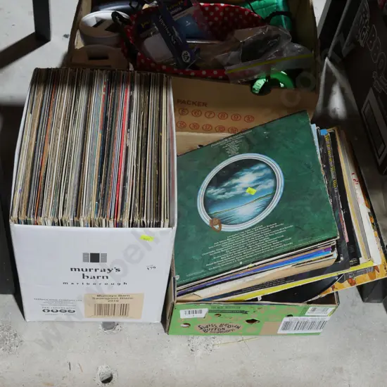 2 boxes of records