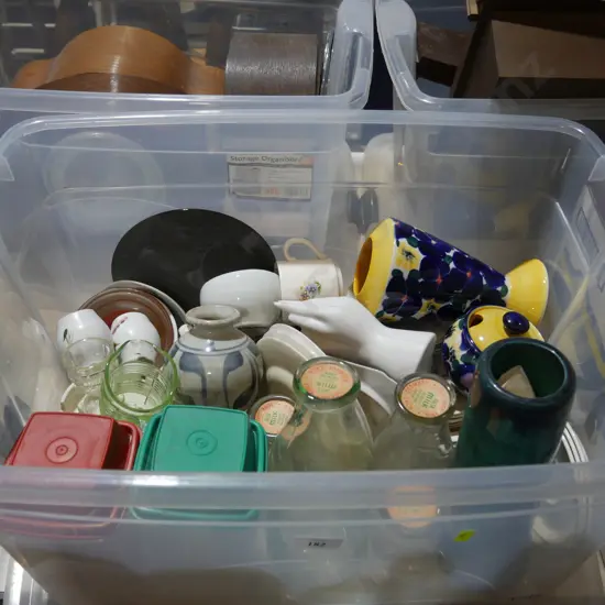 Glass milk bottles etc