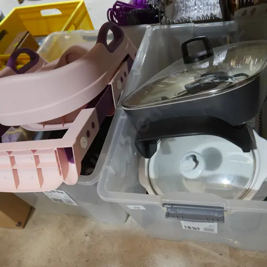 Two boxes of kitchenware