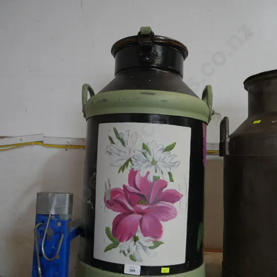 Painted milk can