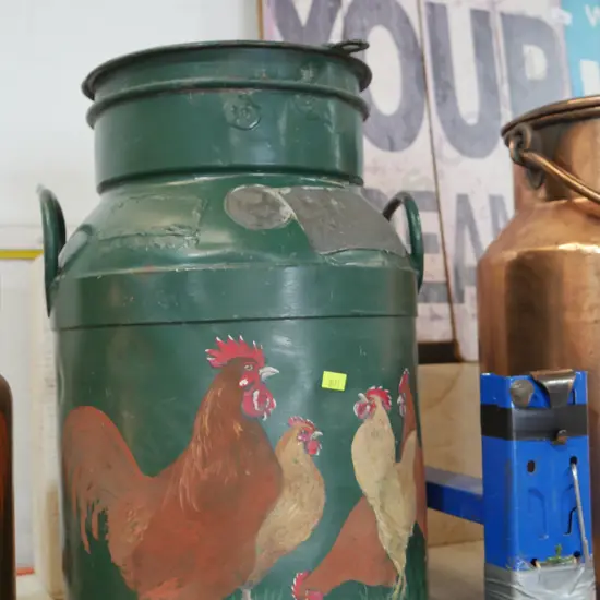 Painted milk can