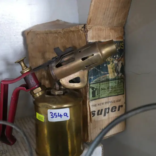 Boxed brass blow torch