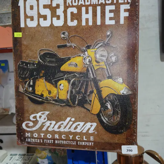 Indian motorcycle tin sign