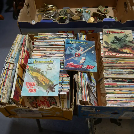 Two boxes commando comics
