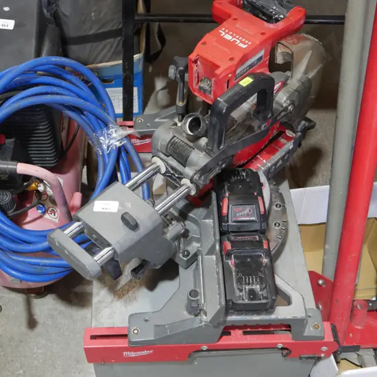 Milwaukee battery drop saw in table