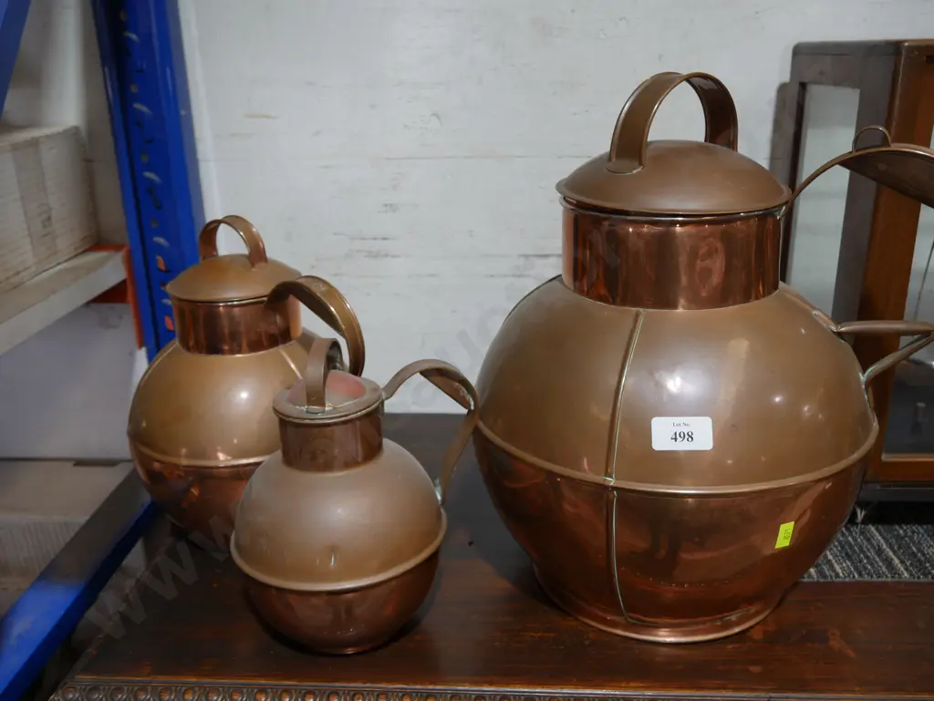 3 copper milk cans Image 1++